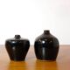 Laslo for Mikasa, two small black vases from the 80s.