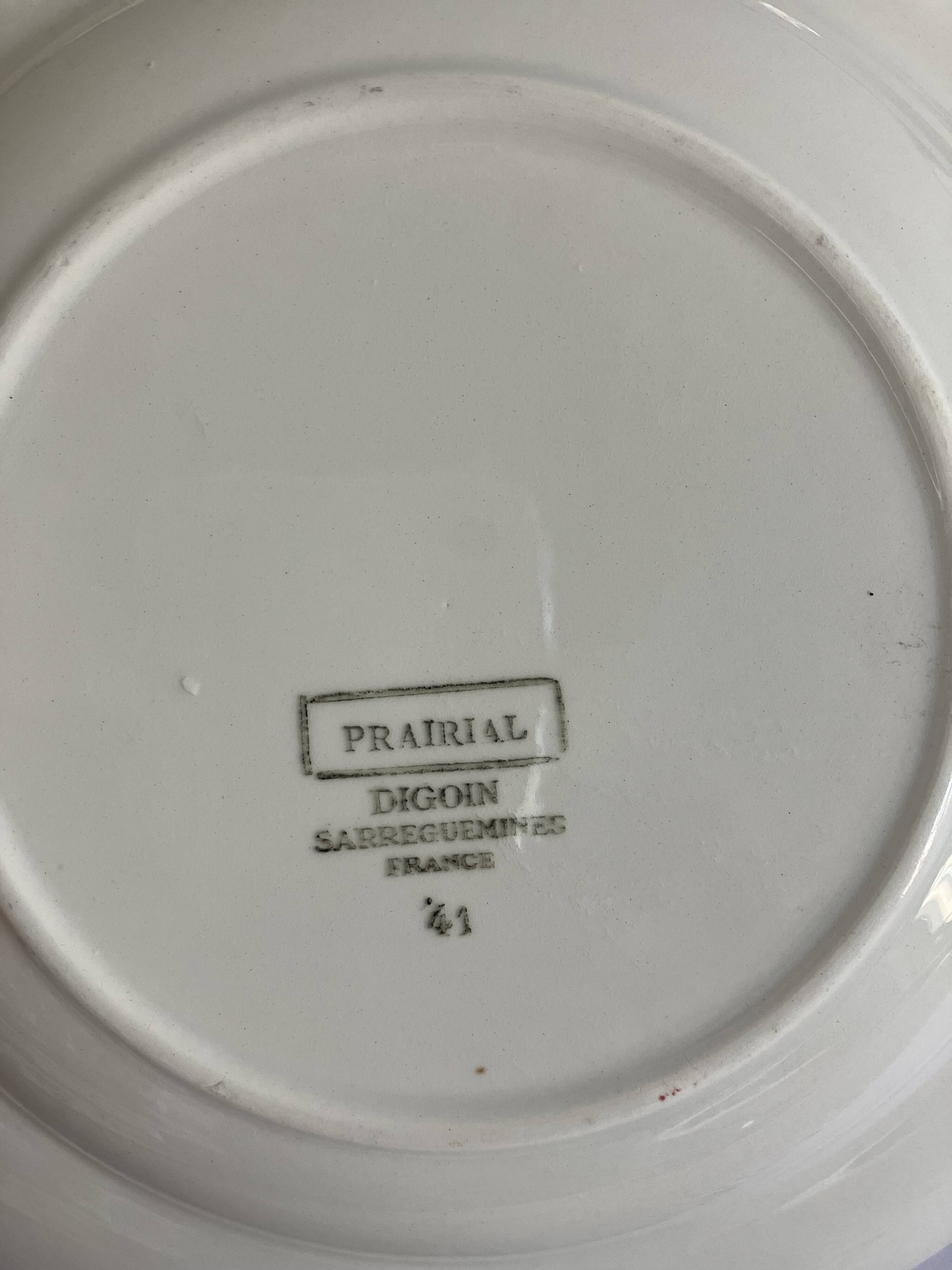 5 prairial digoin soup plates - dark foliage