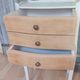 Vintage wooden bedside table with 3 drawers.