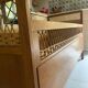 Vintage bed in wood and caning – 1950s/60s, signed workshop
