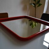 80s red post-modernist mirror dim: 60 x 60 cm