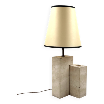 Lampe de table en travertin moderne du milieu du siècle, Nucleo Sormani Italie années 1960