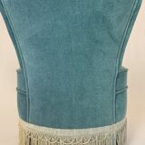 Blue velvet toad armchair