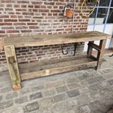 Ancien établi en chêne d'ébéniste ou menuiserie