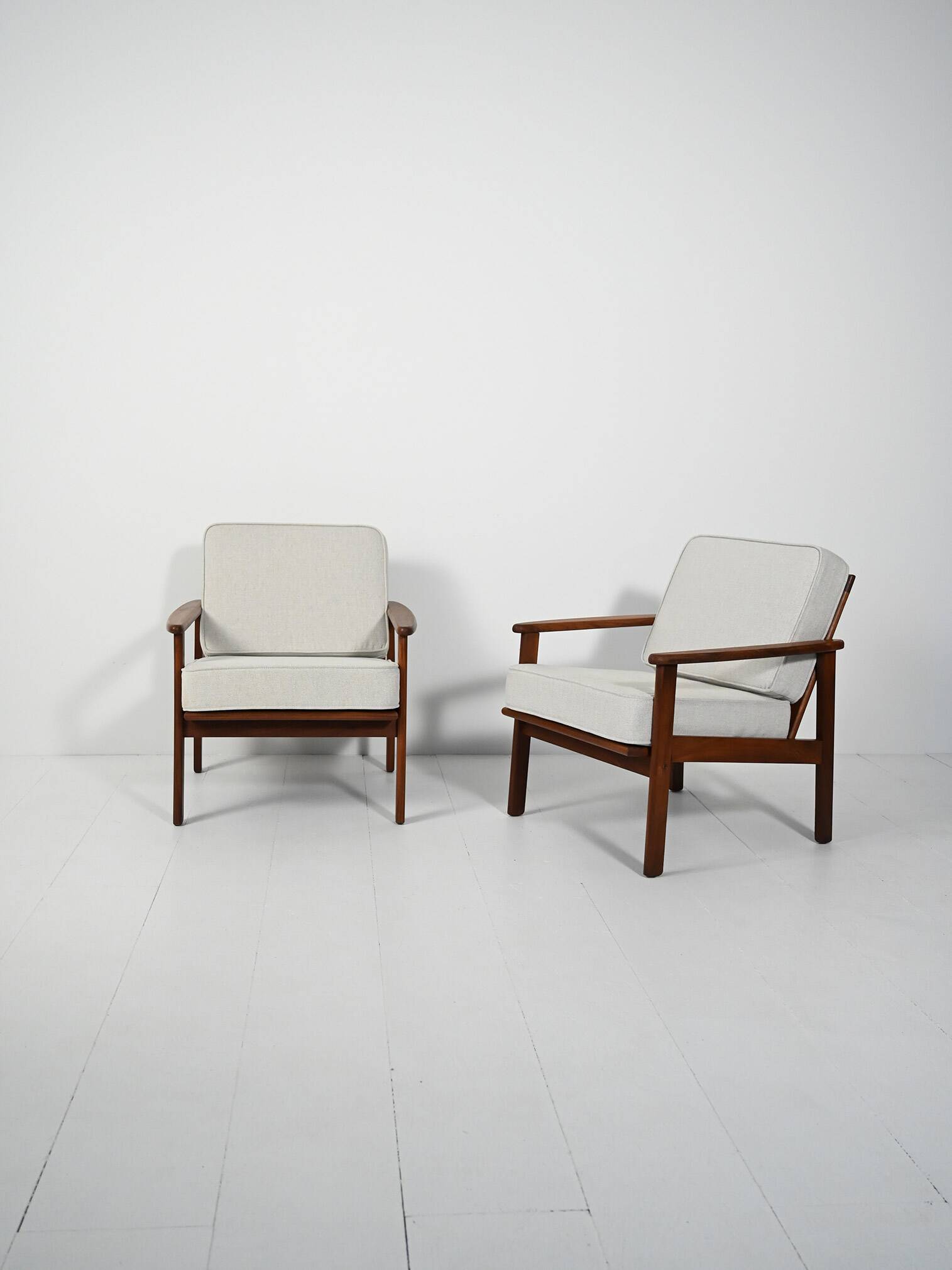 Pair of Danish teak armchairs