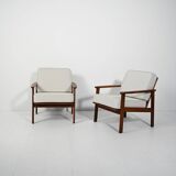 Pair of Danish teak armchairs