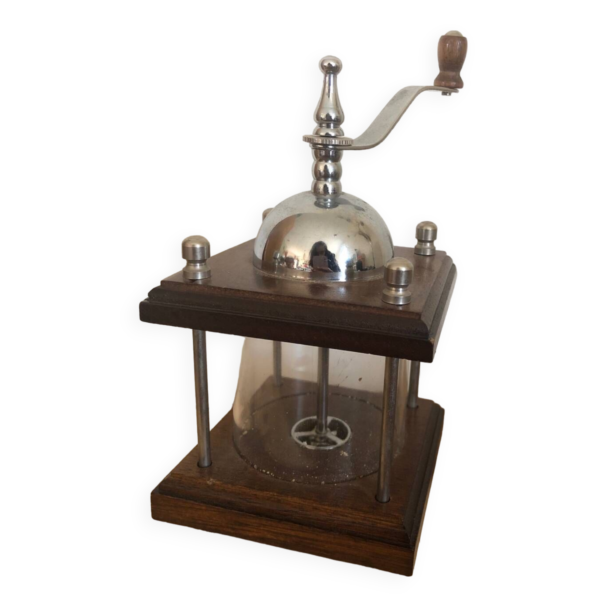 Small old manual pepper or spice mill