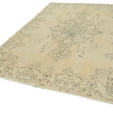 Handwoven unique anatolian beige carpet 212 cm x 300 cm