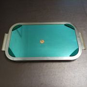 Mid Century Serving Tray Gold Metal with Mirror Effect "Plyware" England