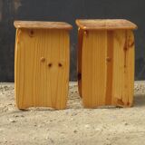Pair of small pine tables