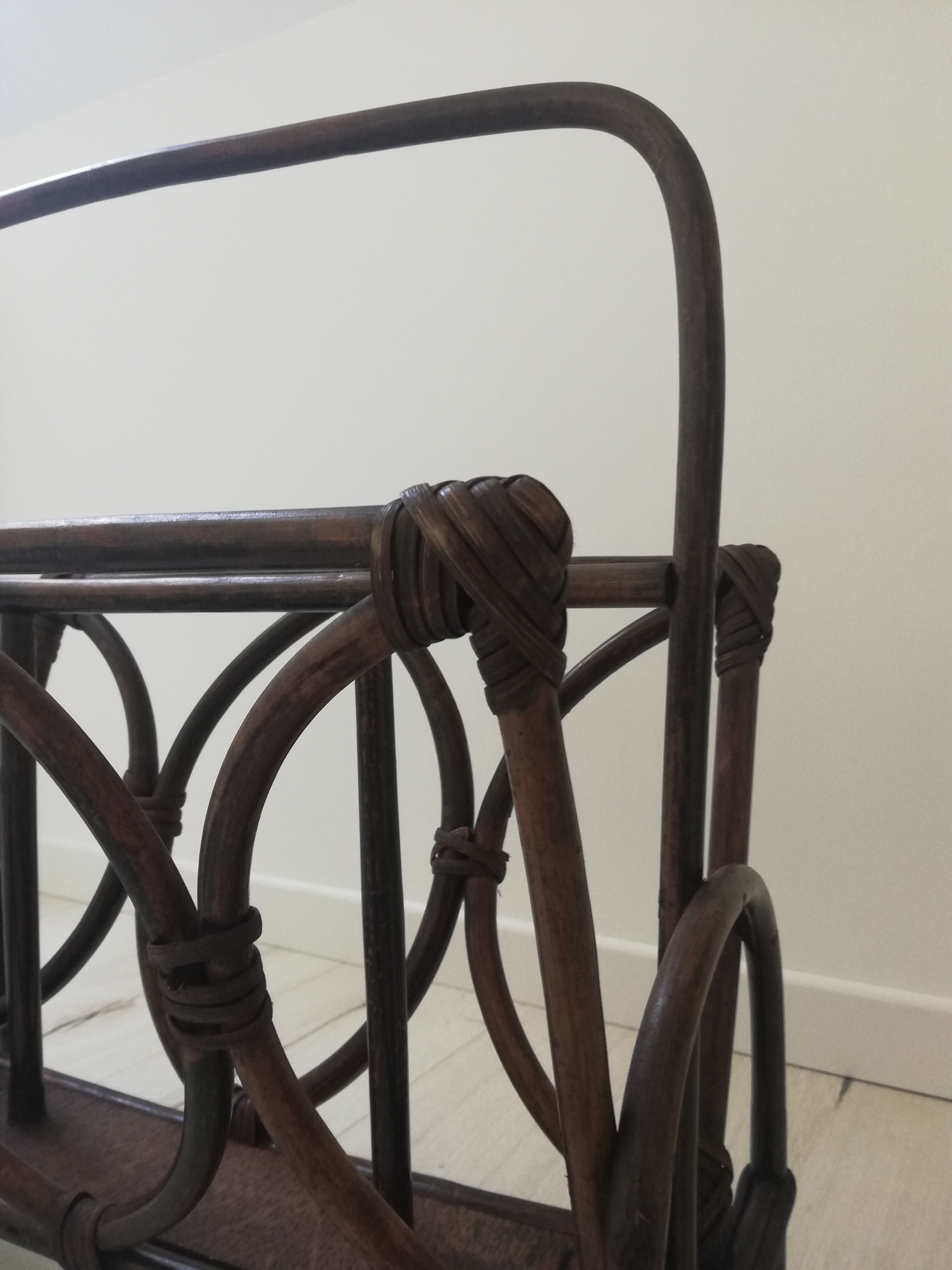 Rattan magazine holder