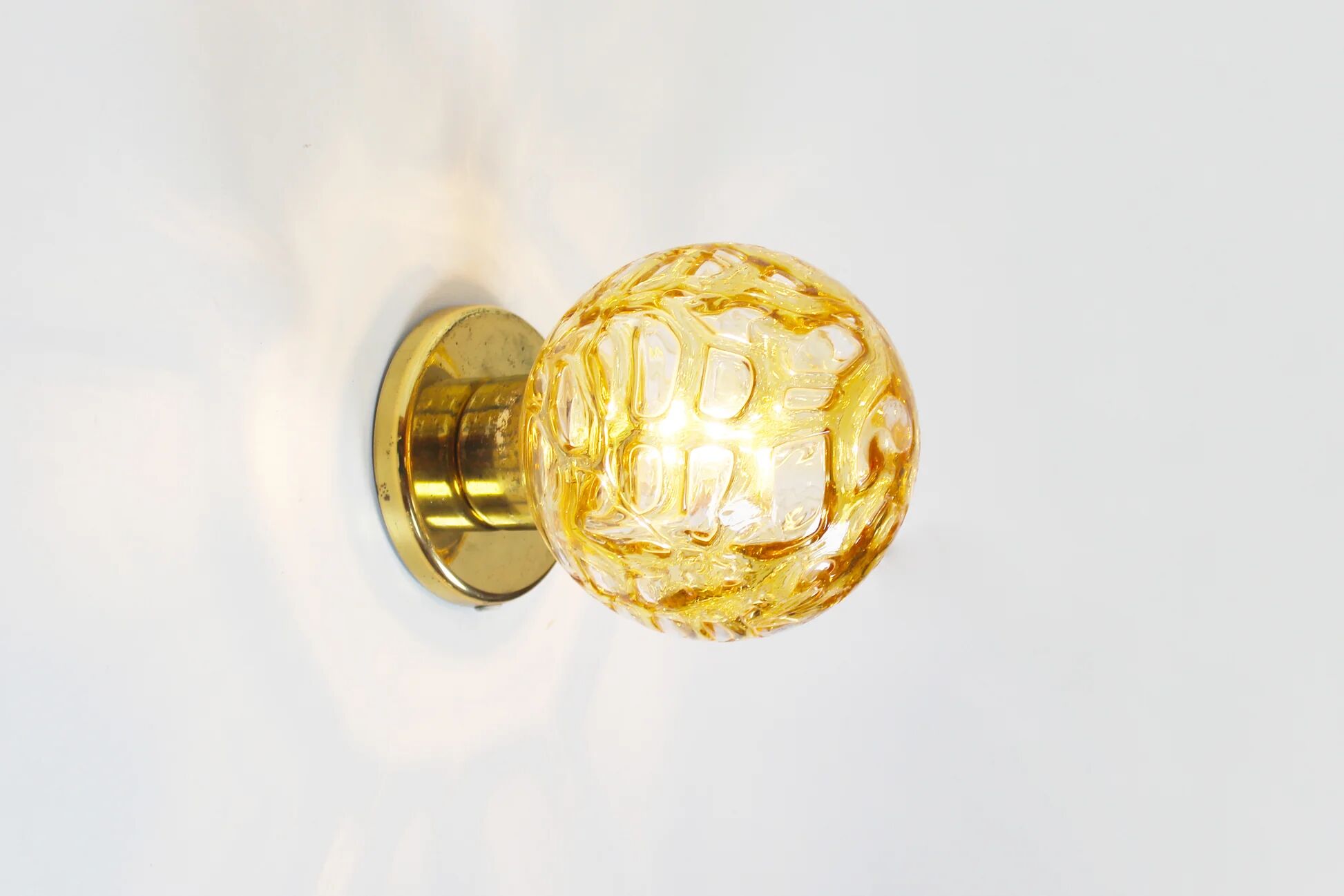 Pair of vintage brass wall lamps by Doria Leuchten