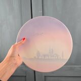 Salins France trivet – pastel village decor – rare vintage model