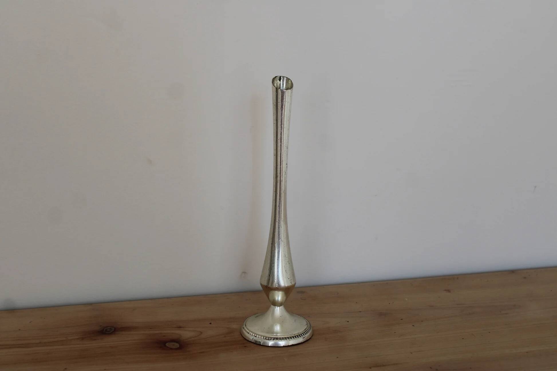 Vintage silver-plated soliflore – tall trumpet vase on a stand