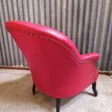 Red leather toad armchair