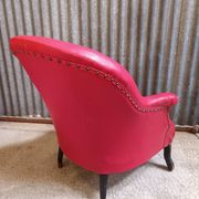 Fauteuil crapaud cuir rouge