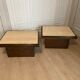 Pair of belgo chrom coffee and travertine side tables