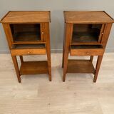 Pair of bedside tables with walnut curtains period directory xviii eme century around 1790