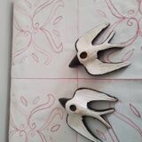 Set of two ceramic swallows
