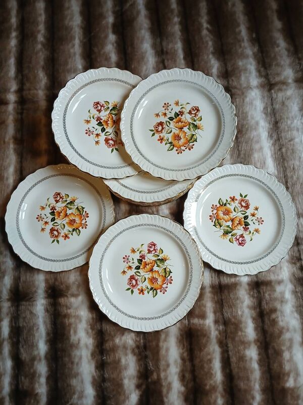 12 assiettes plates anciennes ''Capri
