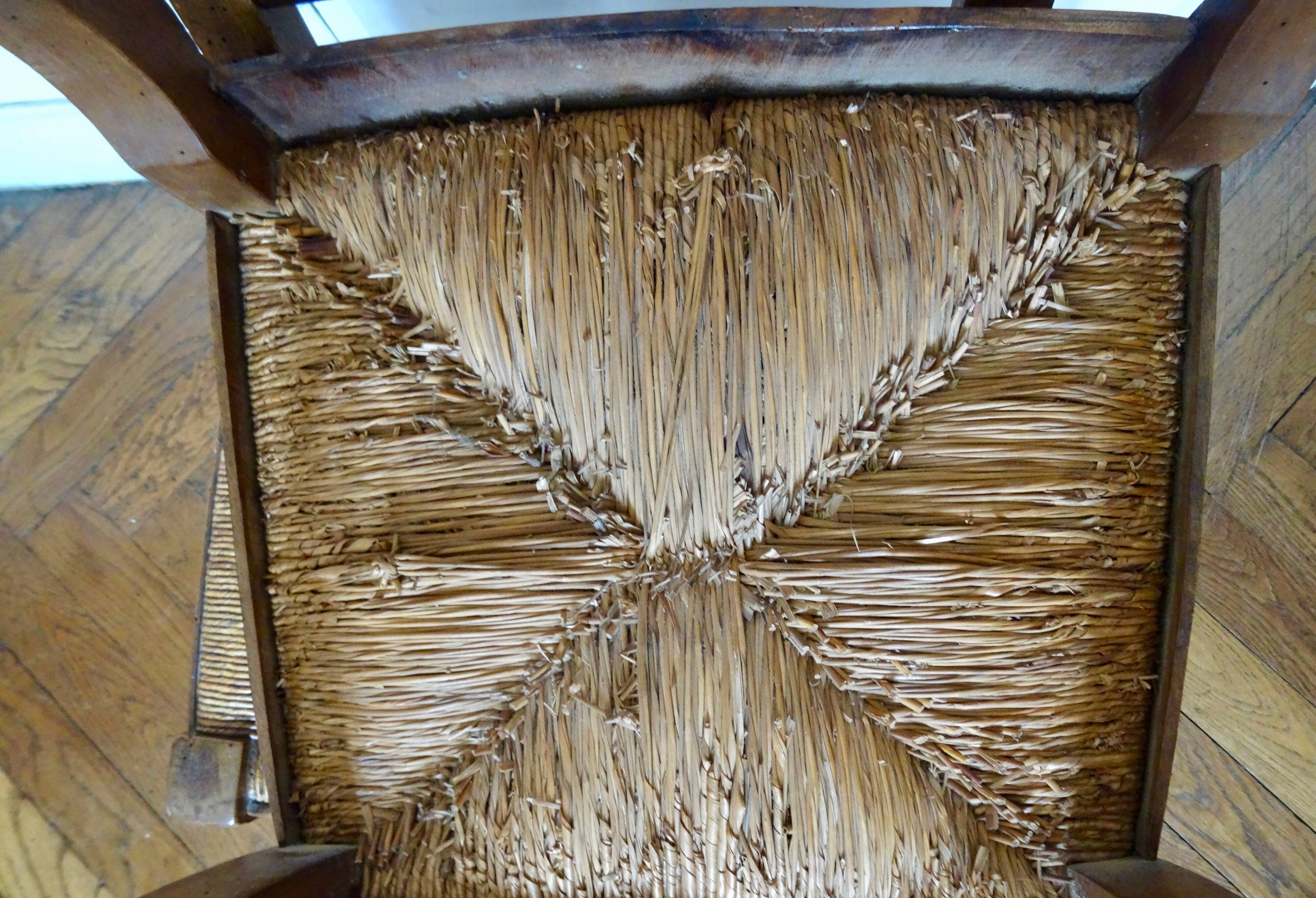 Pair of straw chairs 19th