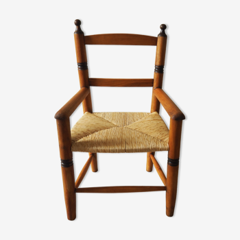 Ancien fauteuil paillé pour enfant