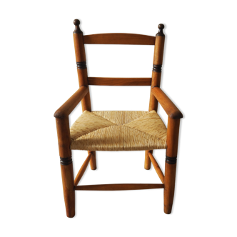 Ancien fauteuil paillé pour enfant