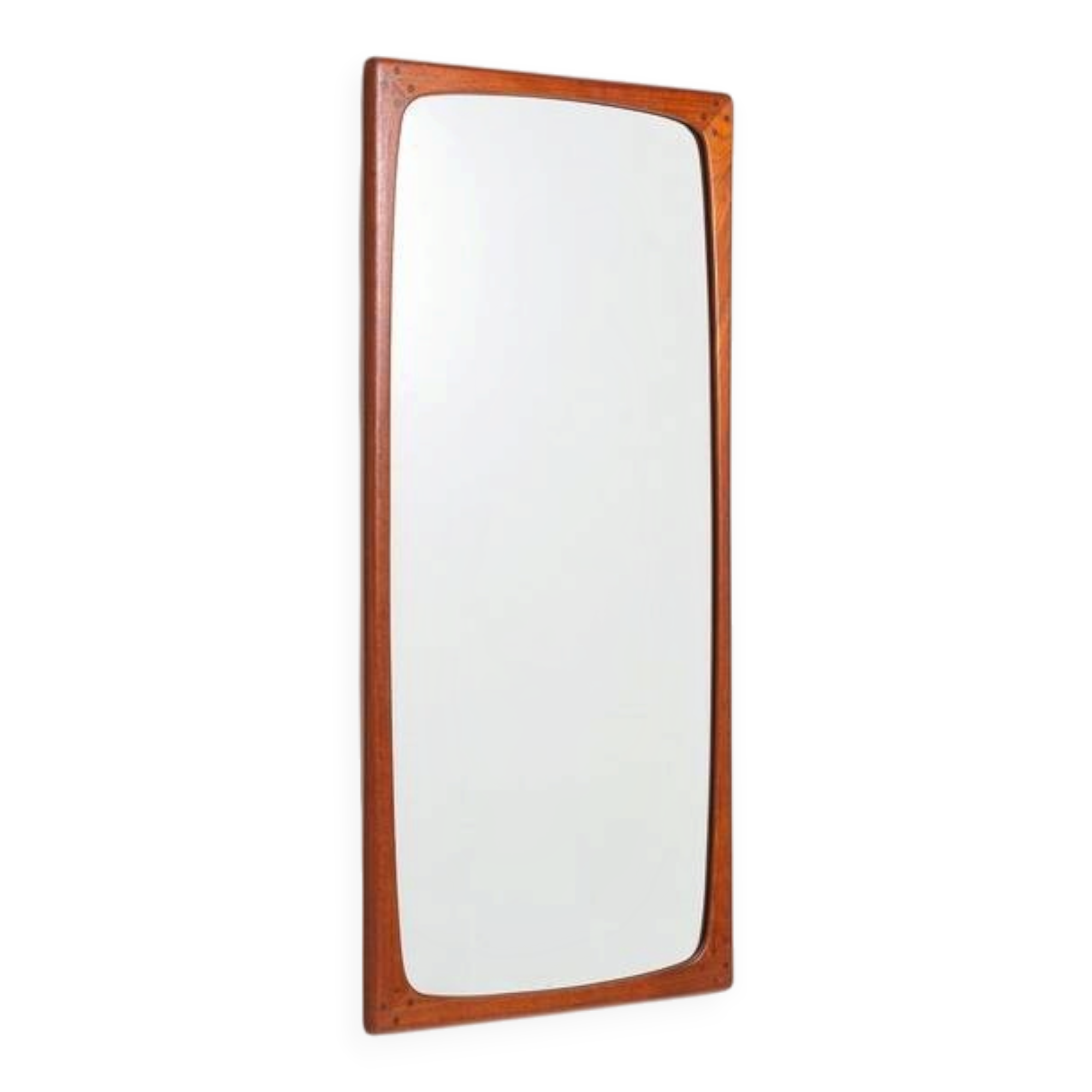 Miroir mural rectangulaire scandinave en teck Danemark 1960