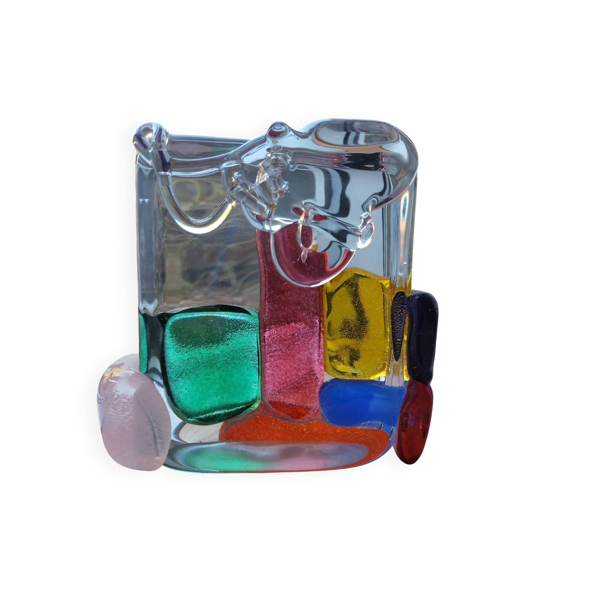 Colored glass sculpture