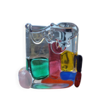 Colored glass sculpture
