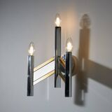 Sciolari Chrome and Brass-plated Wall Lamp, 1970s