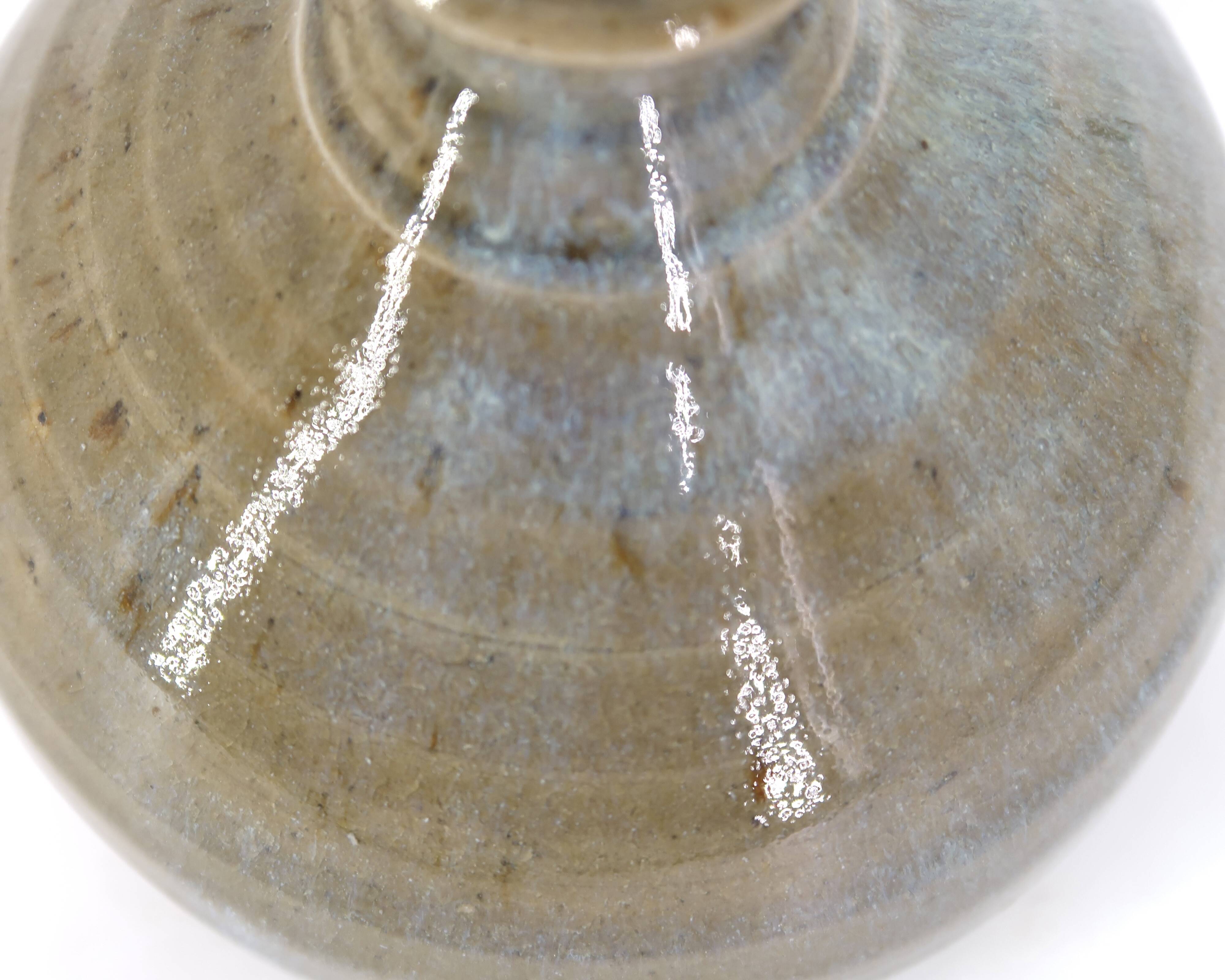 Stoneware potter's lamp, raffia lampshade, 70s ceramic