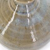 Stoneware potter's lamp, raffia lampshade, 70s ceramic