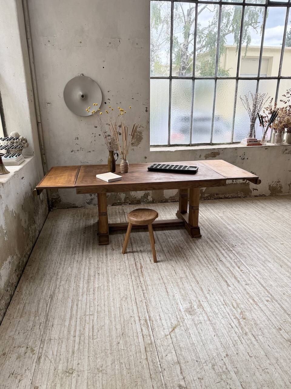 Table de repas chêne 1940 Dudouyt 240cm