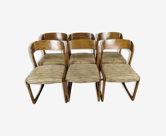 6 chaises Baumann traîneau
