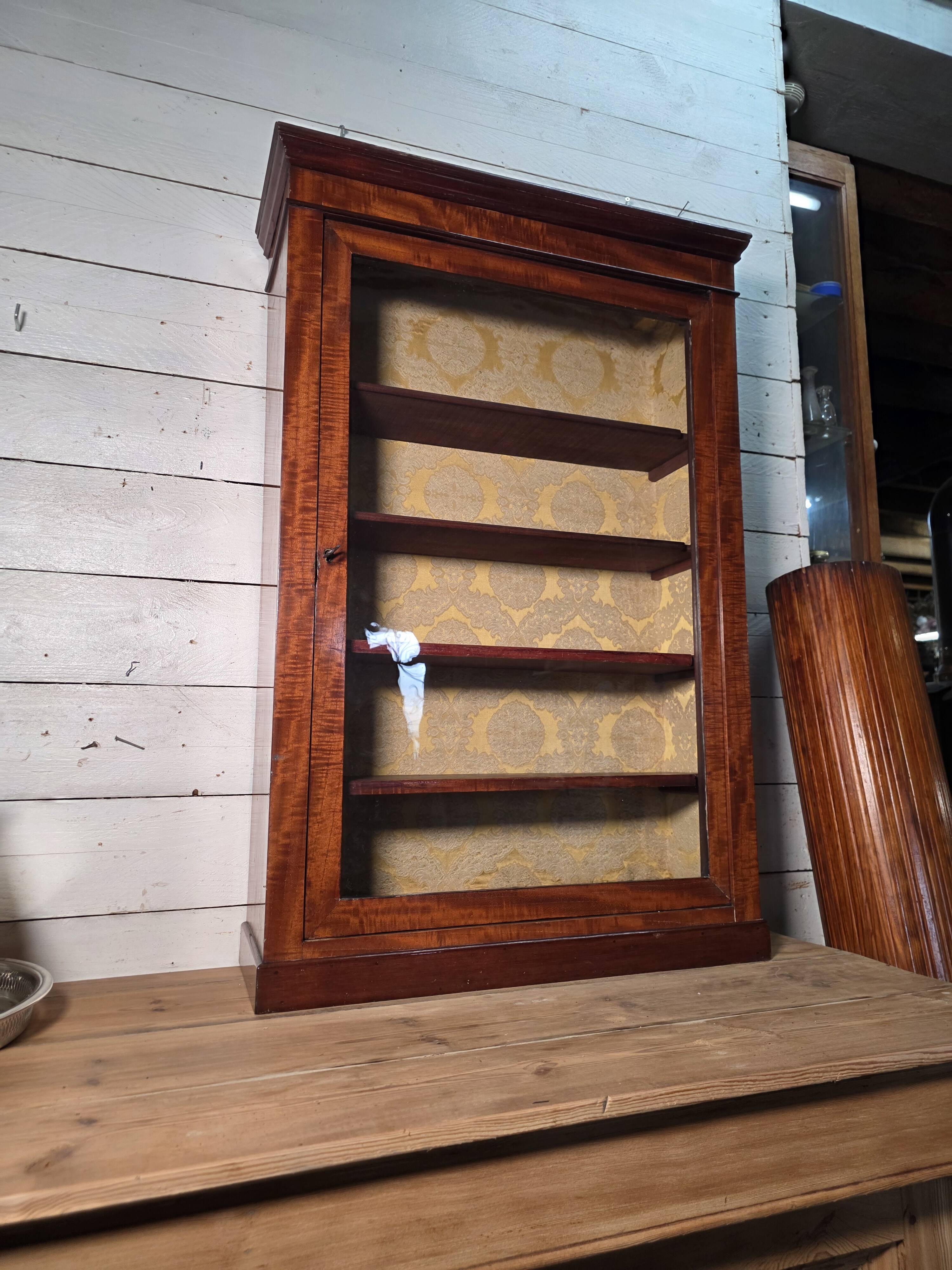 Late 19th century mahogany shop display cabinet.