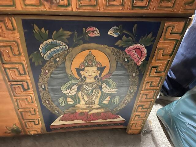 large hand-painted Indonesian chest