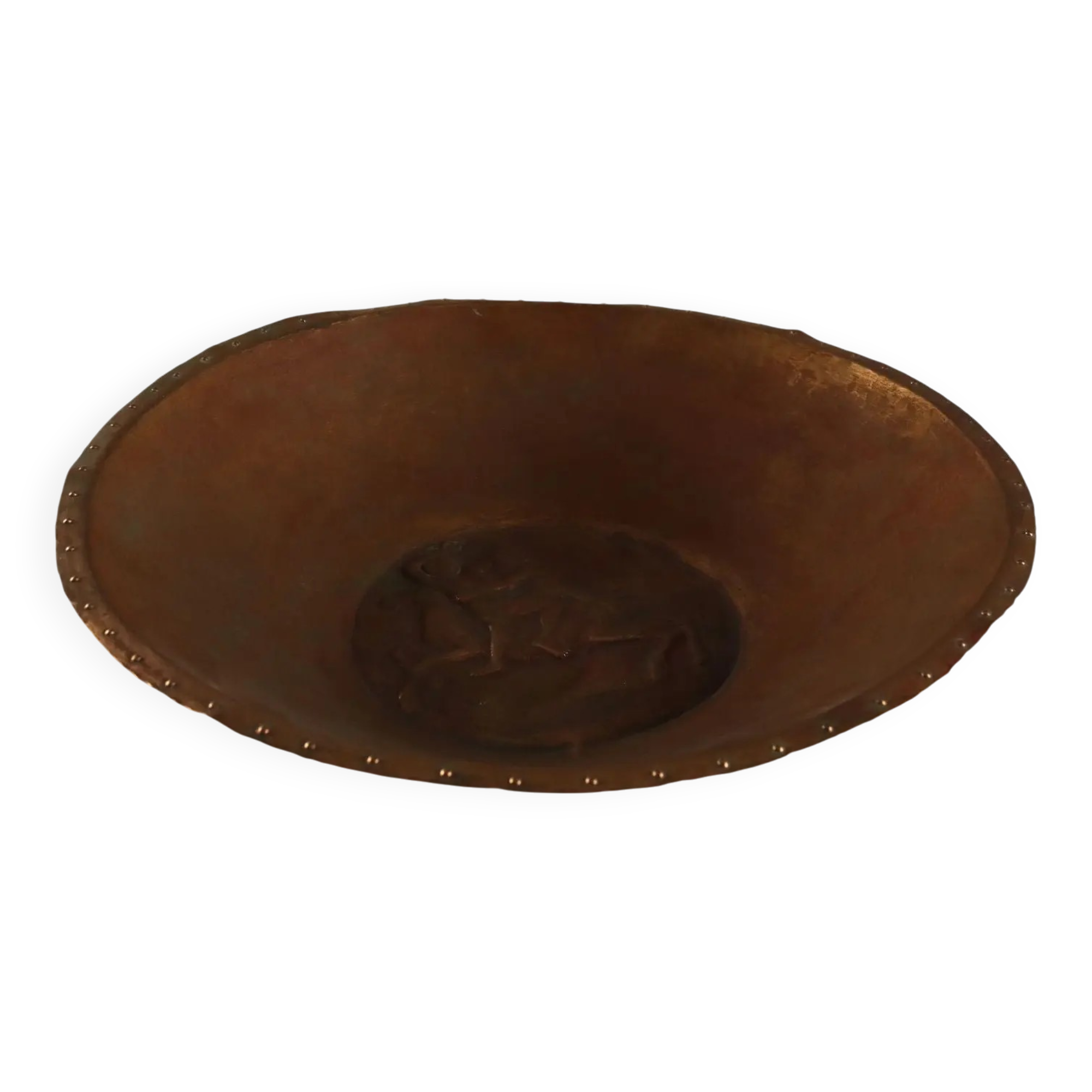 Antique table centrepiece Attilio Nani in copper Italy 20th Century