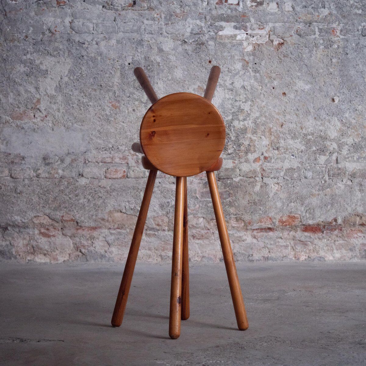 Pair of beech counter stools, 1960