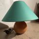Lampe boule en bois années 80