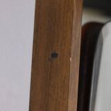 VINTAGE 1960S WALL MIRROR IN WOOD AND SMOKED GLASS, ITALIAN DESIGN