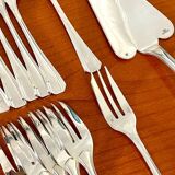 Christofle boréal, 12 cake forks, pie server, cake service with box