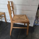4 straw chairs from the 1950s