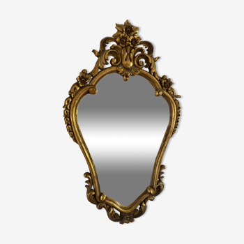 Miroir ancien baroque à coquille, 88x52 cm