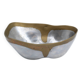 David Marshall Aluminium / Brass Vide-Poche Spain circa 1980