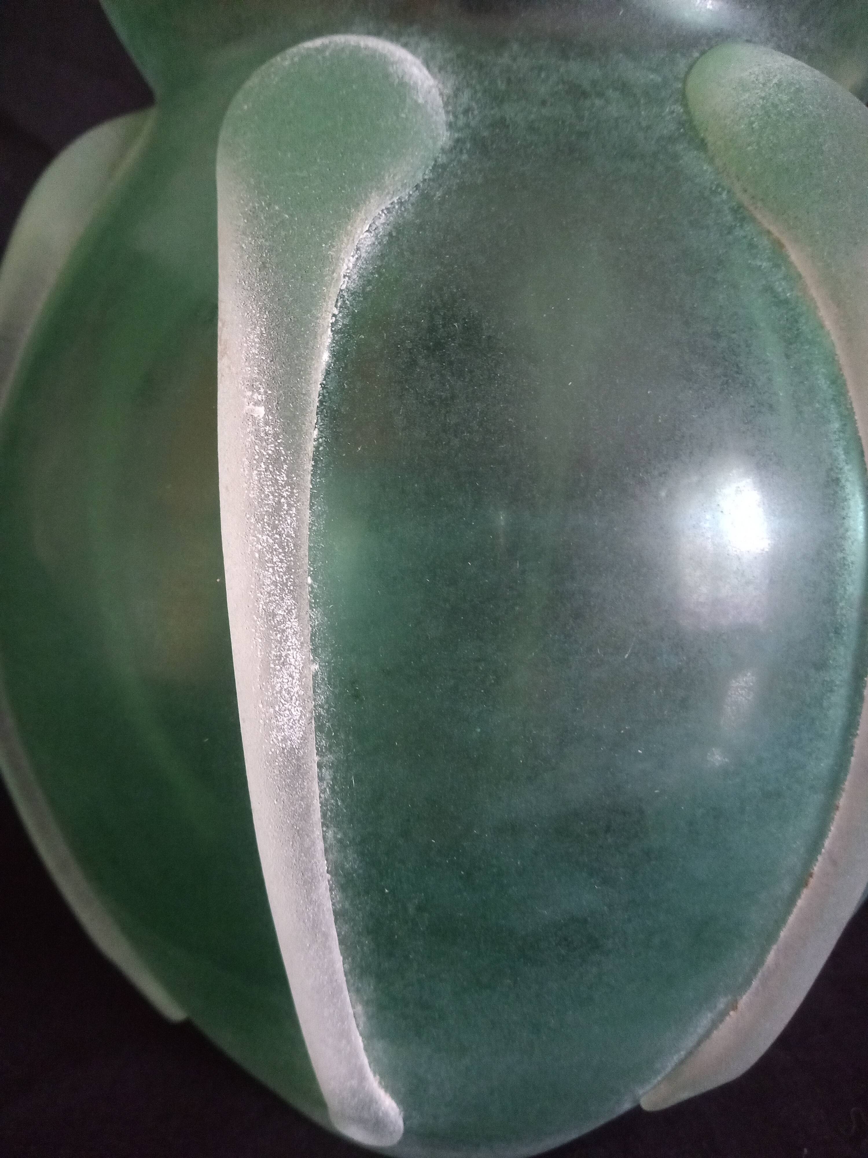 Vase in mint green glass paste, very decorative