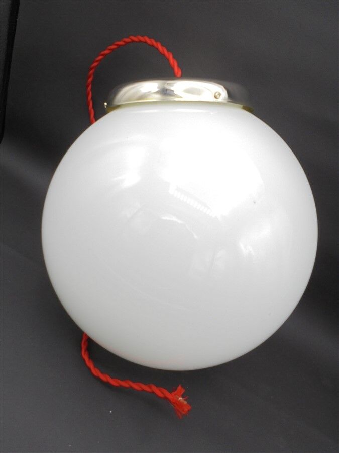 Opaline globe hanging lamp