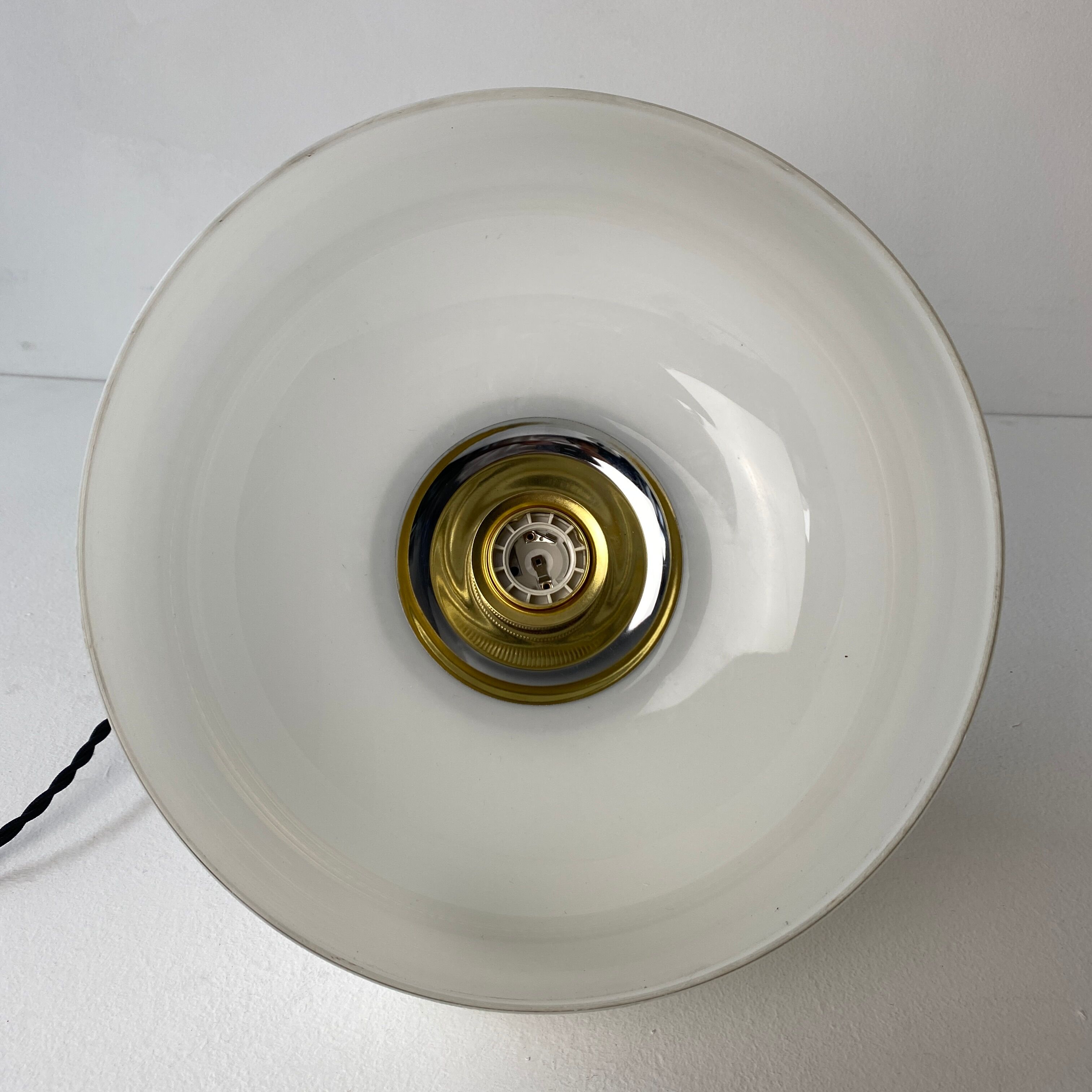 Old vintage opaline bell pendant lamp