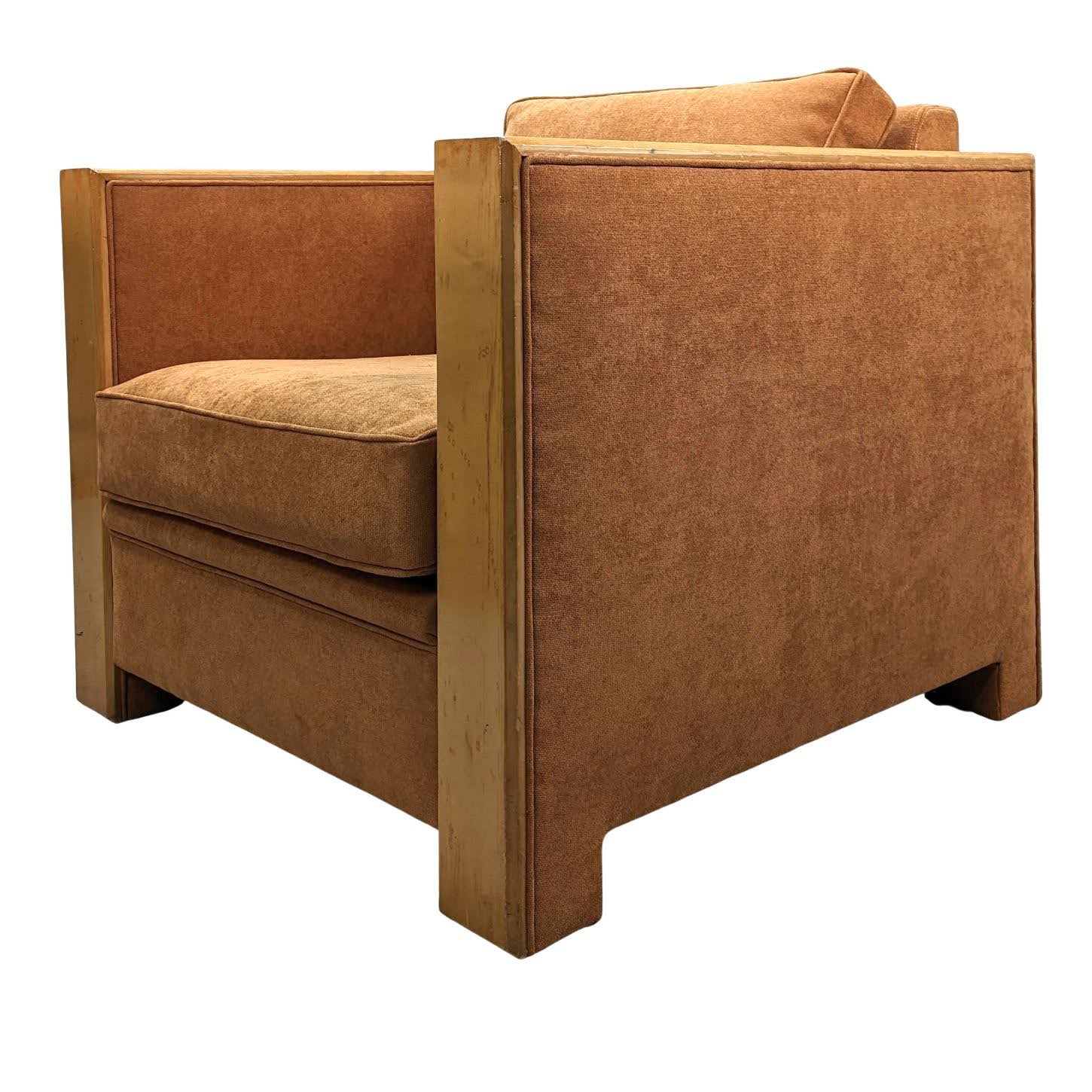 Club chairs Hugues Chevalier sycamore and suede