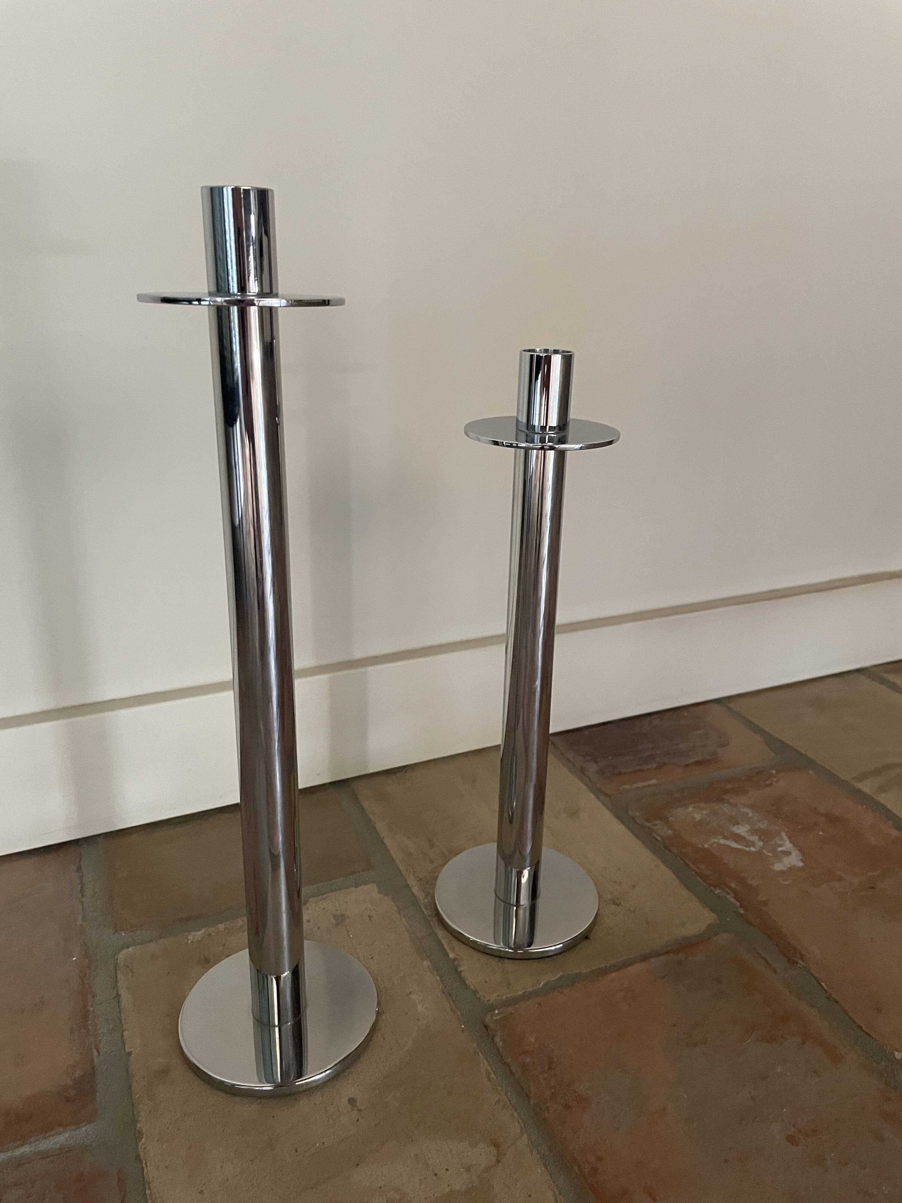 Chrome candle holders X2 Vintage